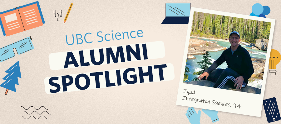 A image of Iyad sitting on front of a river view. 