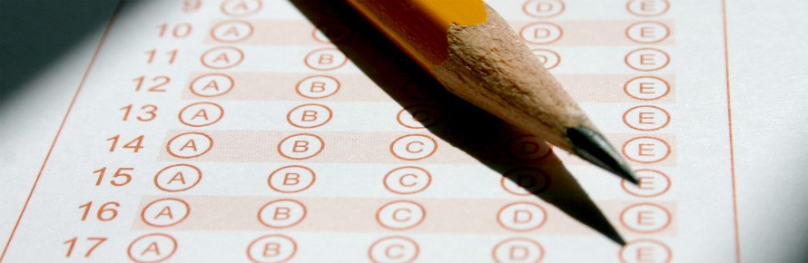 A closeup of a pencil on a scantrol