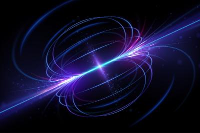 Magnetic field light effect with sparks in vector
