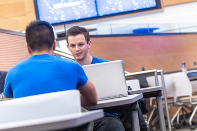 Students studying at a desk